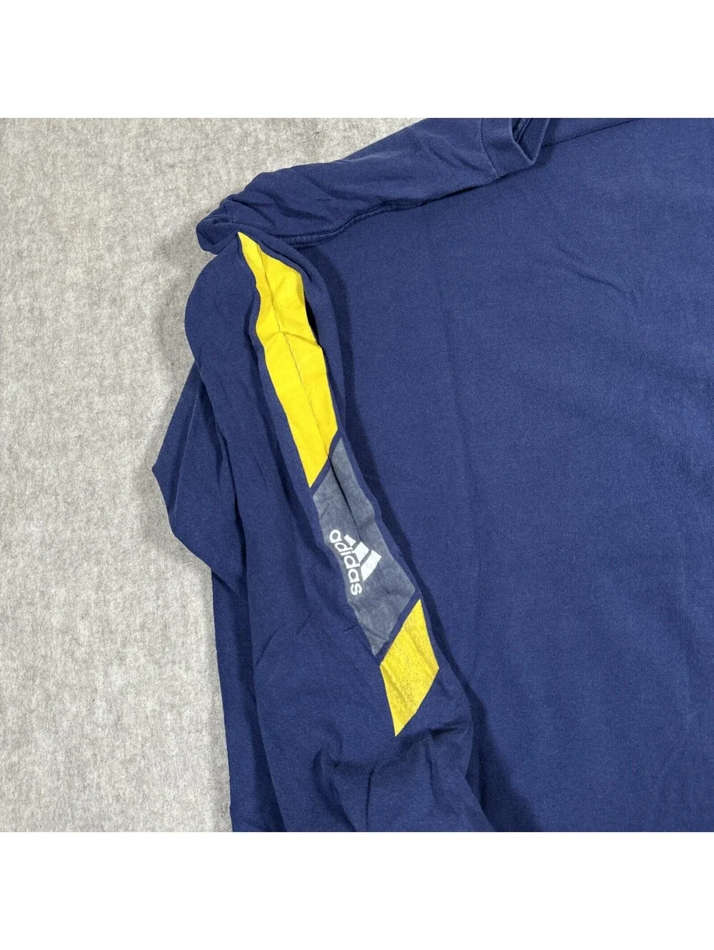 Vintage Adidas T-Shirt XXL? Chest Logo Long Sleeve Men's Navy Blue Y2K